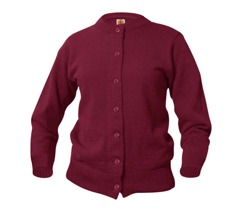 Girls Cardigan- Burgundy