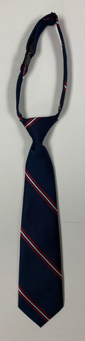 Bishop Dunn Boys Tie-Navy w/ Red Stripe