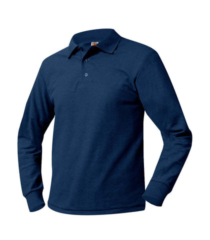 Lourdes L/S knit shirt w/logo: Adult Sizes